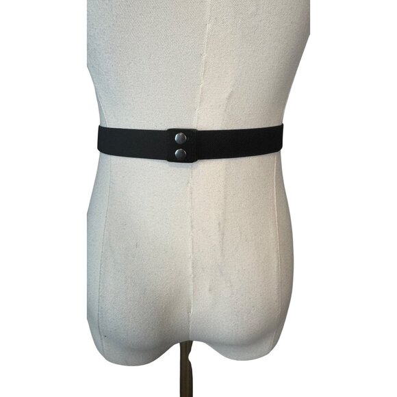 2/$30 NEW Glitzy M/L Black Waist Belt Rhinestone Flower Accents - Picture 5 of 10